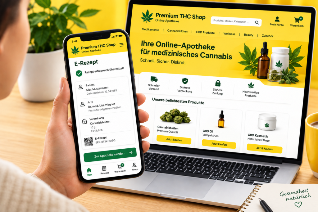 E-Rezept Cannabis Apotheke online einlösen auf Smartphone